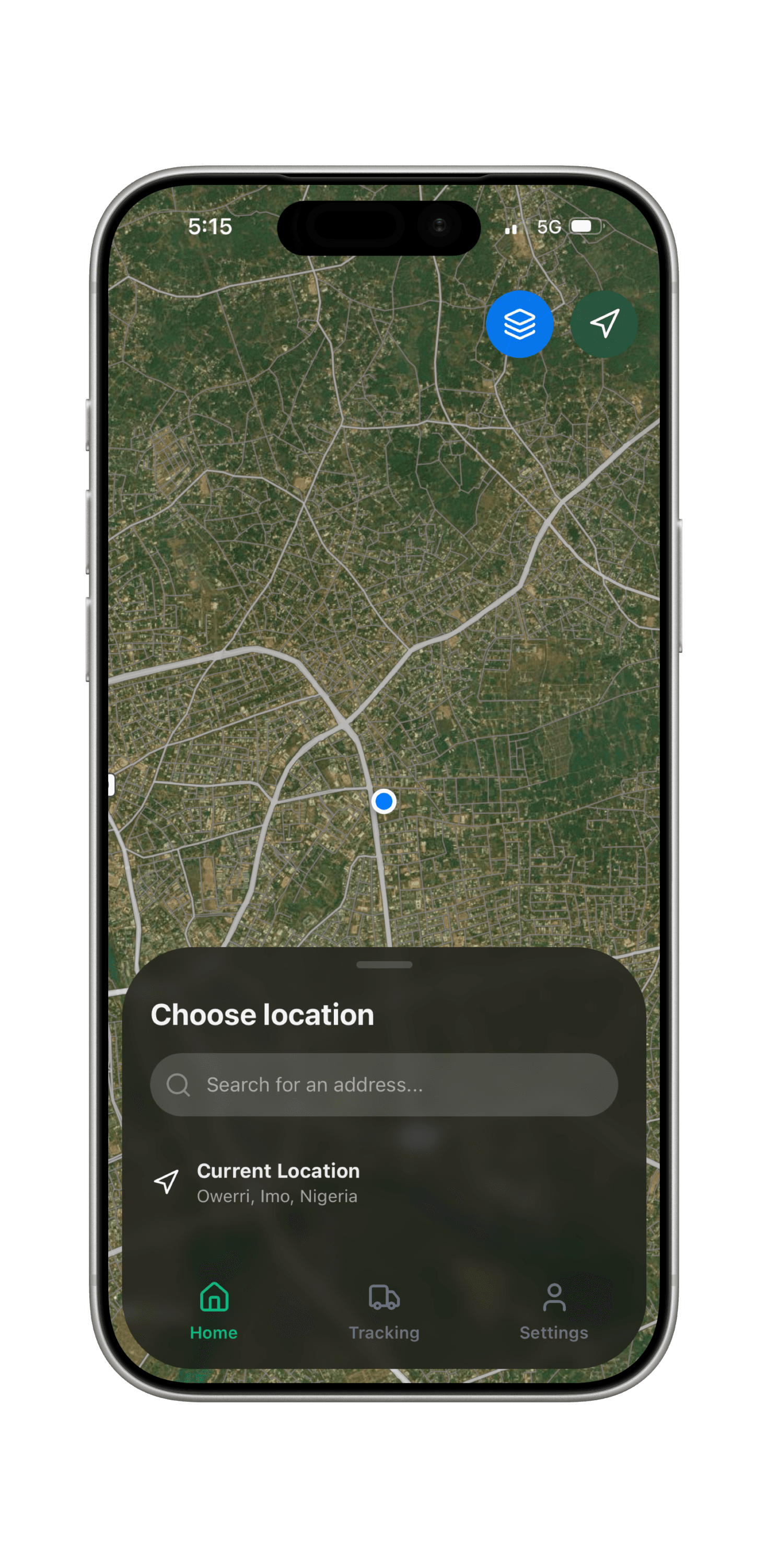 Block Industry Mobile App interface showing map view with construction block ordering features
